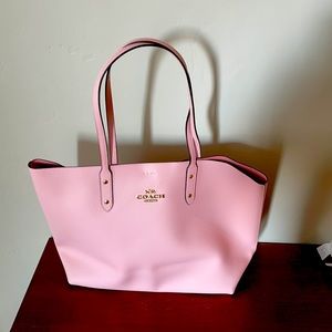 Pink/gold Coach Town Tote